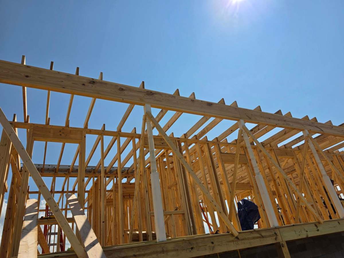 Living the Dream Year 6 Day 113 – Clifty Hill 3 – Framing Day 20, Front Porch framing
